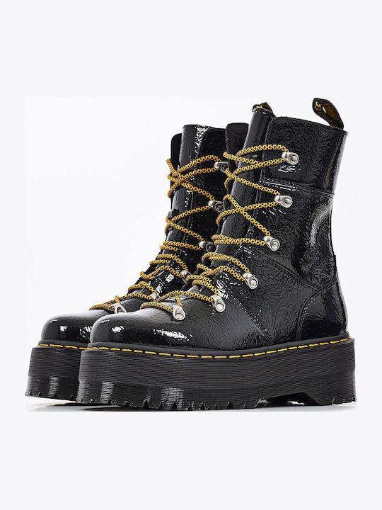 Ghilana Max Stiefeletten Damen aus Lackleder Schwarz