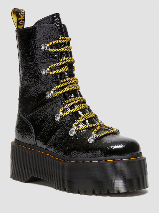 Ghilana Max Stiefeletten Damen aus Lackleder Schwarz