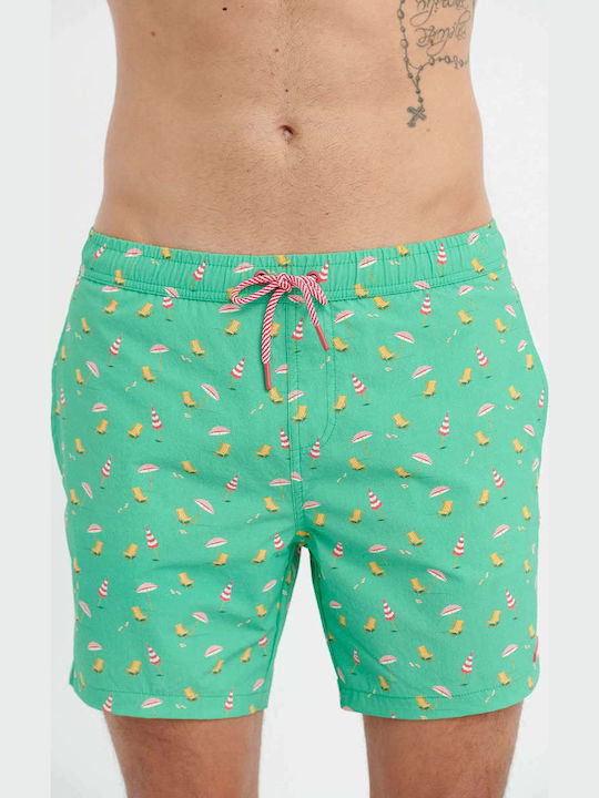 Men's Swimwear Shorts Mint with Patterns