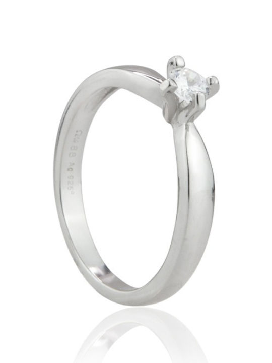 Prince Silvero Single Stone Ring From Silver