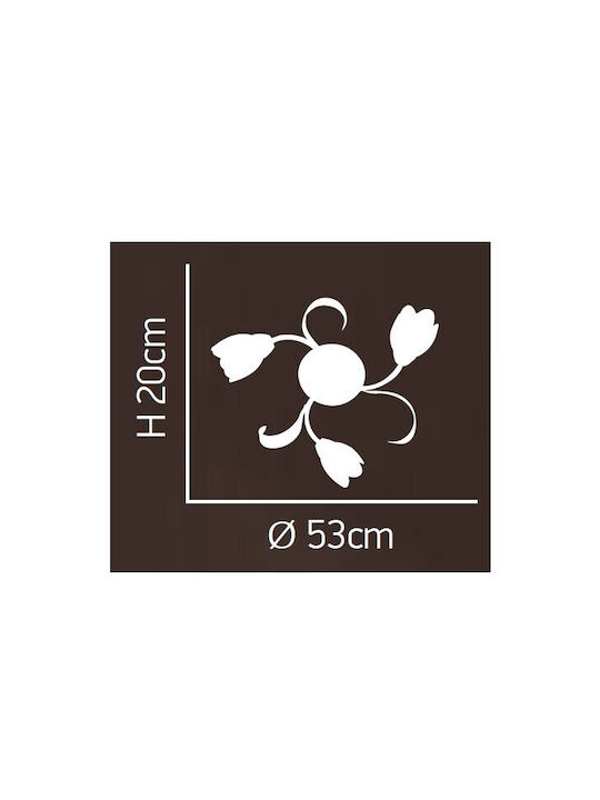 Home Lighting Caren Ceiling Mount Light 53cm Beige with Socket E14
