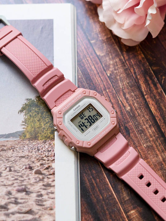 Casio Women's Watch Chronograph with Pink Rubber Strap
