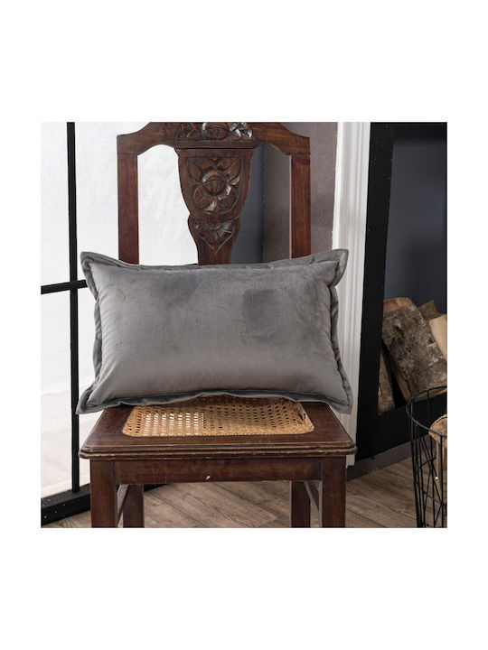 Teoran Sofa Cushion Velvet 11 Silver 30x50cm