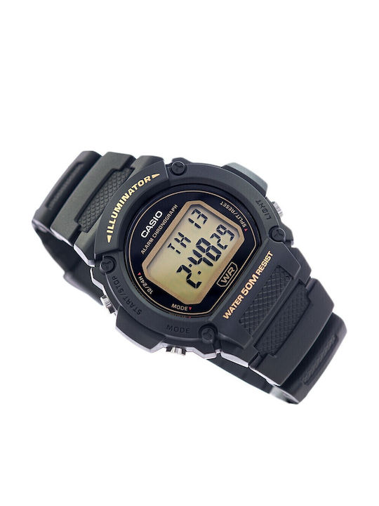 Casio Digital Men's Watch 48mm Chronograph Battery with Blue Rubber Strap