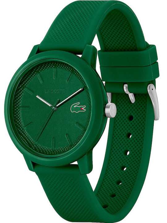 Lacoste Men's Watch 42mm Battery with Green Rubber Strap