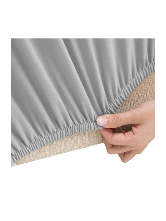 vidaXL Elastic Cover for Four Seater sofa Grey 1pcs 332943