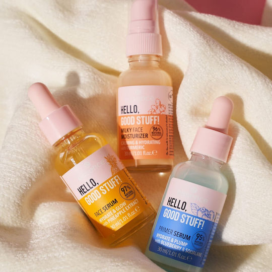 Essence Hello, Good Stuff! Feuchtigkeitsspendend Serum Gesicht mit Hyaluronsäure für Strahlkraft & Straffung 30ml