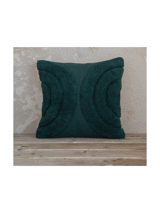 Nima Μαξιλάρι Καναπέ Hanna από 100% Βαμβάκι Dark Green 45x45εκ.