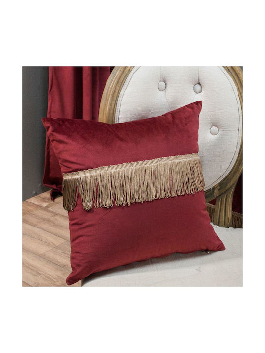 Teoran Velvet Decorative Pillow Case with Tassels from Velvet 15 30x50cm