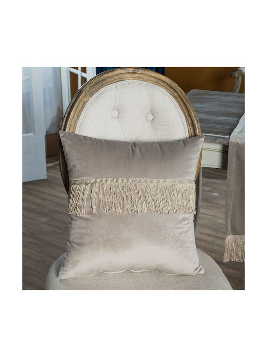 Teoran Velvet Decorative Pillow Case with Tassels from Velvet 15 30x50cm