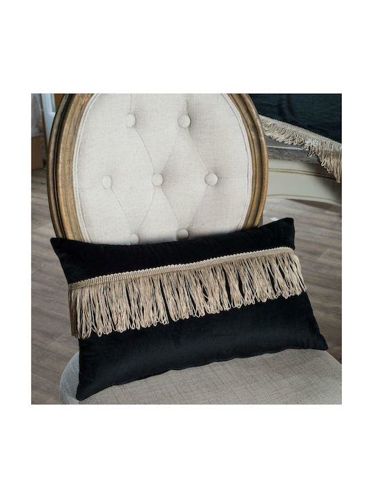Teoran Velvet Decorative Pillow Case with Tassels from Velvet 15 30x50cm