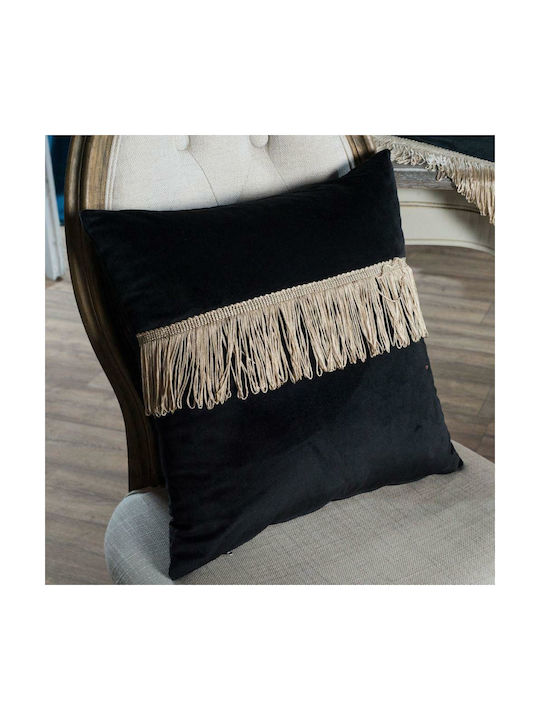 Teoran Velvet Decorative Pillow Case with Tassels from Velvet 15 30x50cm