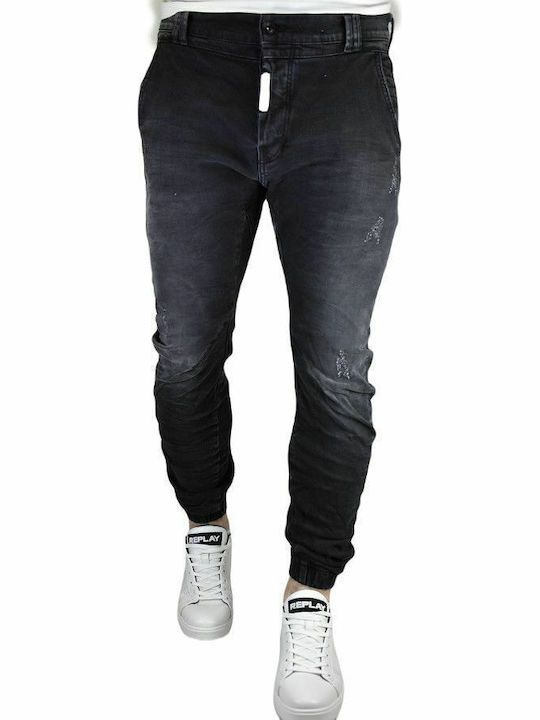 Ibiza Men's Jeans Pants Elastic with Regular Fit Black