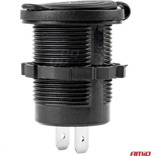 AMiO Πρίζα με 2 Θύρες USB 12/24V - 2x5V/2.1A Φ37x51mm