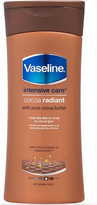 Vaseline Intensive Care Cocoa Radiant Feuchtigkeitsspendende Lotion Regeneration für trockene Haut 200ml