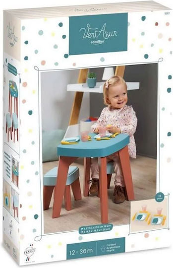 Kinder Tischset mit Stühlen aus Plastik Blau Ecoiffier