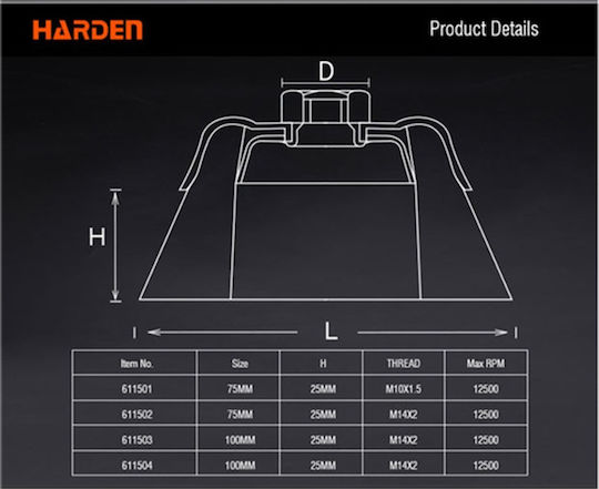 Harden 611502 Wire Brush Bell 75mm