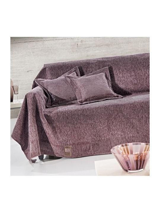 Guy Laroche Decke Dreisitzer-Sofa Webart Chenille 170x300cm Flieder