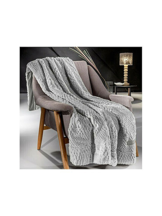 Set Armchair Throw 130x170 + Cushion Cover 48x48+3 Crusty Silver
