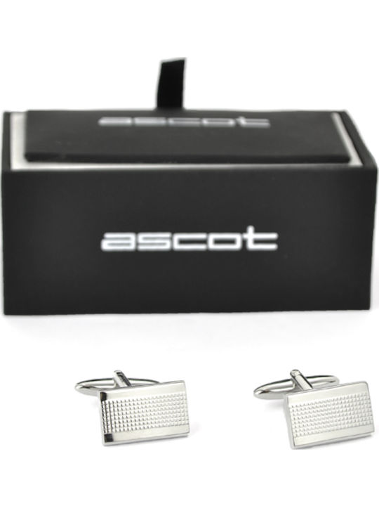 Ascot Cufflinks from Steel in Silver Color