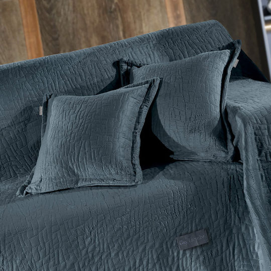 Guy Laroche Avon Armchair Throw 2 Sides Velvet 170x150cm Emerald With Pillowcase