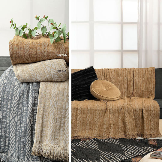 Palamaiki Basil Sofa Throw Chenille 180x250cm Brown