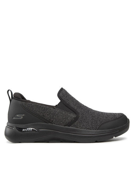 GO Walk Max Men's Slip-Ons Black