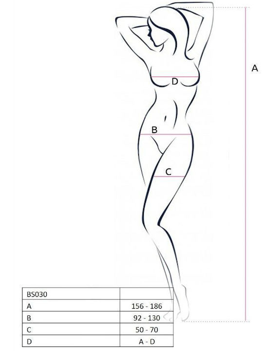Passion BS030 Sexy Bodystockings Mesh with Open Crotch White