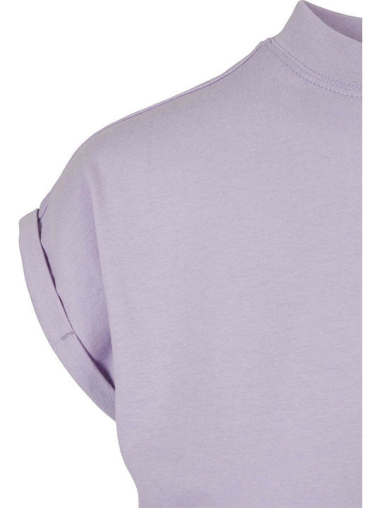 Summer Mini Athletic T-Shirt Dress Short Sleeve Purple