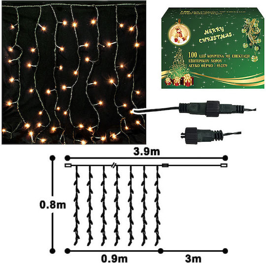 100 Lights LED 3m. Warm White type Curtain