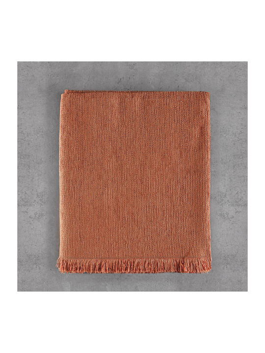 Rythmos Essie Sofa Throw 2 Seater 2 Sides Chenille 180x240cm Terracotta