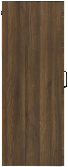 Living Room Display Cabinet Made of Particle Board with Windowed Oak 69.5x34x90cm