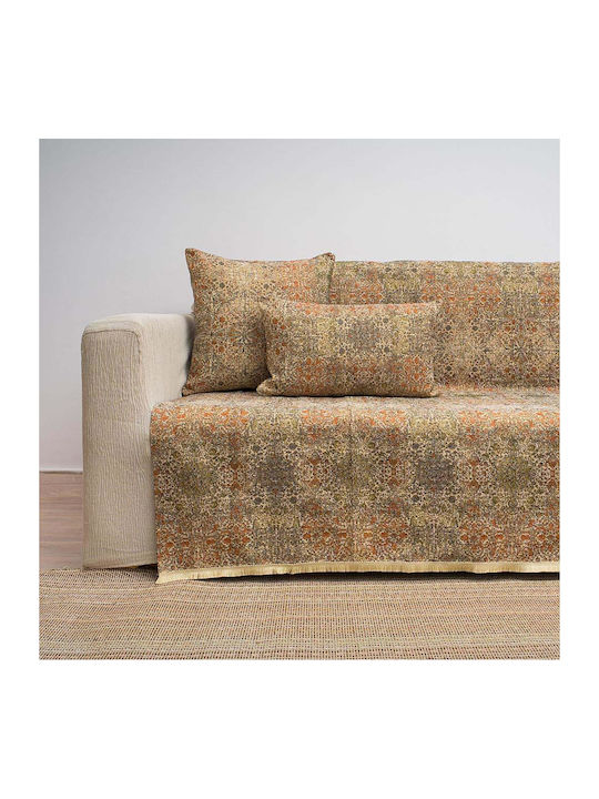 Cotone Jeremy Ριχτάρι Διθέσιου Καναπέ Στόφα 185x240εκ. Κεραμιδί 88240