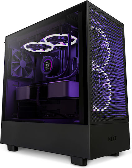 NZXT H5 Flow Gaming Midi Tower Κουτί Υπολογιστή με Πλαϊνό Παράθυρο Μαύρο