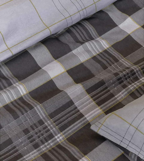 Nima Duvet Cover Set Flannel Single with Pillowcase 160x240 Noit Dark Gray