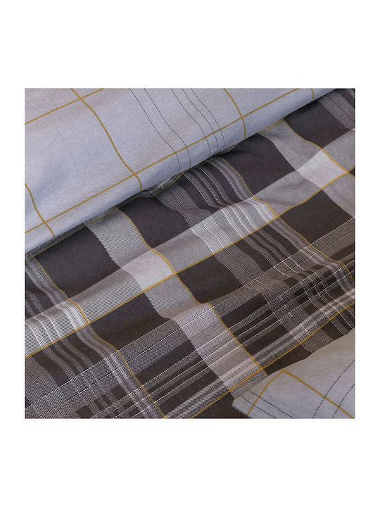 Nima Bettbezug-Set Flanell Einzelbett mit Kissenbezug 160x240 Noit Dark Gray