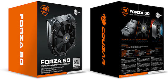 Cougar Forza 50 CPU Cooling Fan for AM4/AM5/1200/115x/1700 Socket