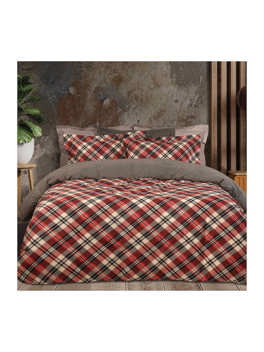 Das Home Duvet Cover Set Cotton Single with Pillowcase 160x240 9589 Red