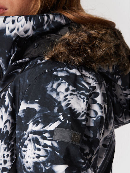 Roxy Jet Ski Premium ERJTJ03375-KVJ2 Γυναικείο Μπουφάν για Σκι & Snowboard True Black Future Flower