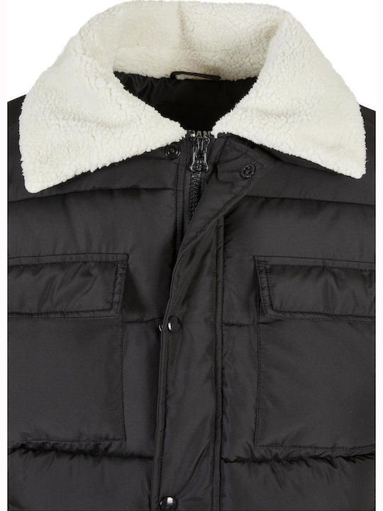 Sherpa Winter Jacke Puffer Schwarz