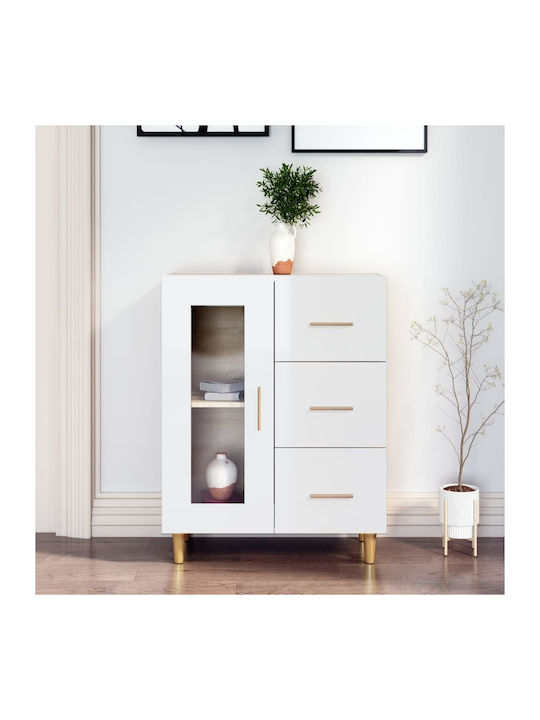 Wooden Buffet with Drawers White L69.5xW34xH90cm