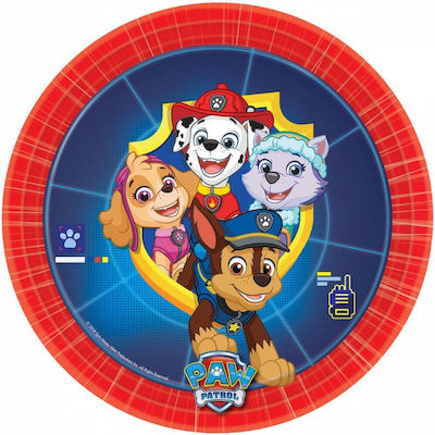 Amscan Plate Πιάτα Χάρτινα Φαγητού 23 εκ. Paw Patrol 8pcs