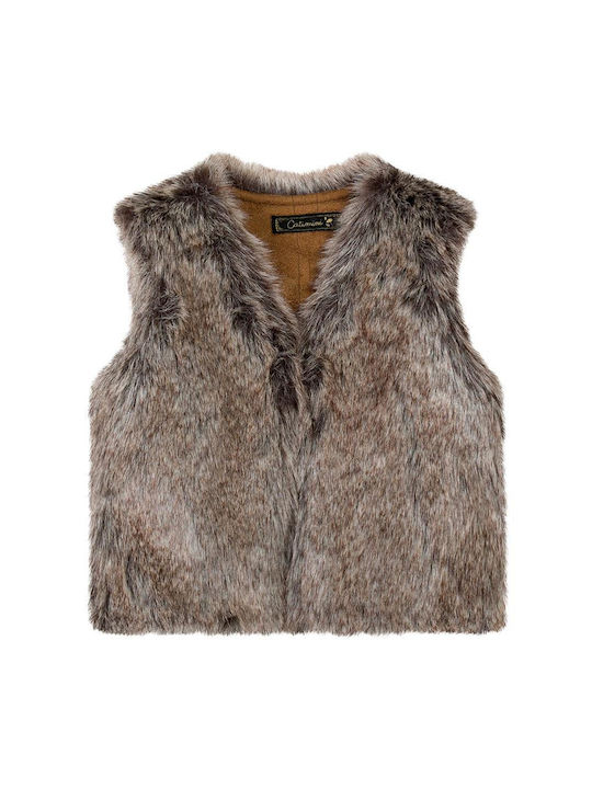 Catimini Urban Urban Faux Suede Reversible Gilet CG16013-17 Brown Girl