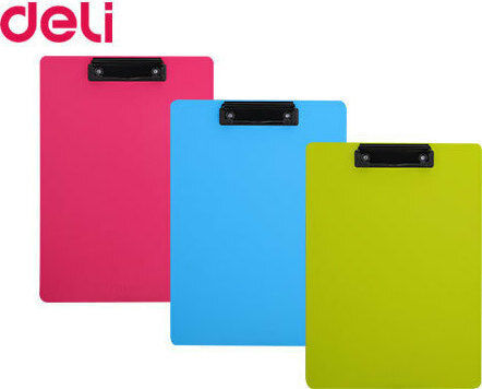 Deli Clipboard with Clamp for Paper A4 (Μiscellaneous colours) 1pcs