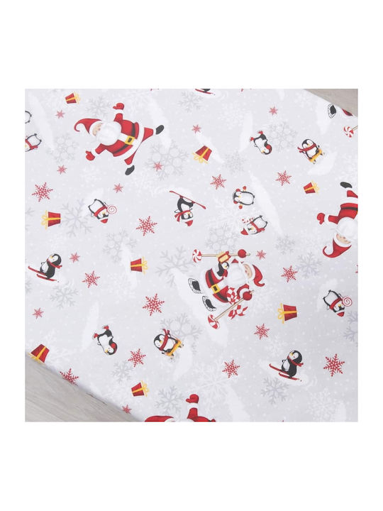 Dimeco Penguins Christmas Tablecloth Runner Fabric Gray L160xW40cm 1pcs