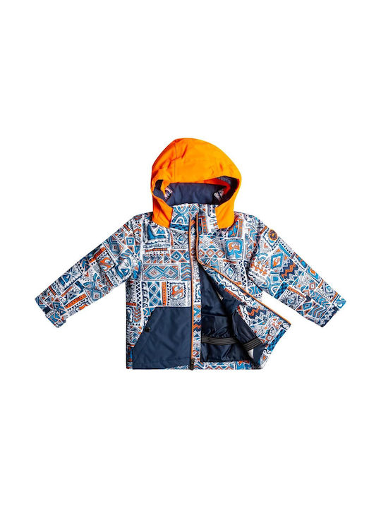 Quiksilver Waterproof Kids Sports Jacket short Hooded Blue Little Mission K Insignia