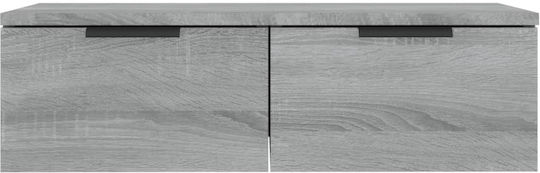Hängeschrank fürs Wohnzimmer aus Spanplatte Grau 68x30x20 cm