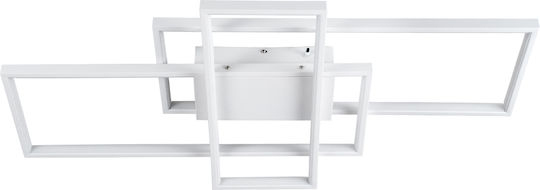GloboStar Quadra Deckenleuchte 85cm Weiß mit Integrierter LED und Fernbedienung