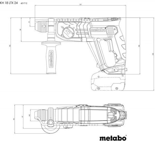 Metabo Combo Σετ Γωνιακός Τροχός, Κρουστικό Δραπανοκατσάβιδο & Πιστολέτο 18V με 3 Μπαταρίες 5.2Ah και Θήκη