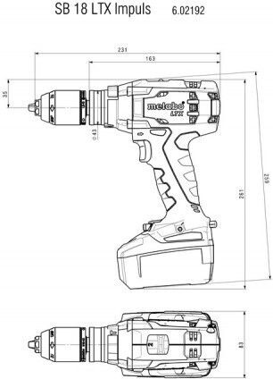 Metabo 685210000 Set Angle Wheel & Impact Drill Driver & Impact Driver & Hammer & Lens 18V with 2 Batteries 4Ah and Case